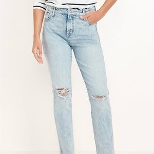 Women's Light Blue Distressed Jeans